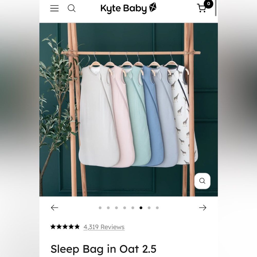 Kyte Baby Sleep Bag. Size Small in Oat 2.5 Tog.